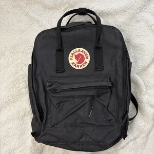 FJALLRAVEN KANKEN MINI Backpack Black Red Logo Pre-Owned Knapsack Bag